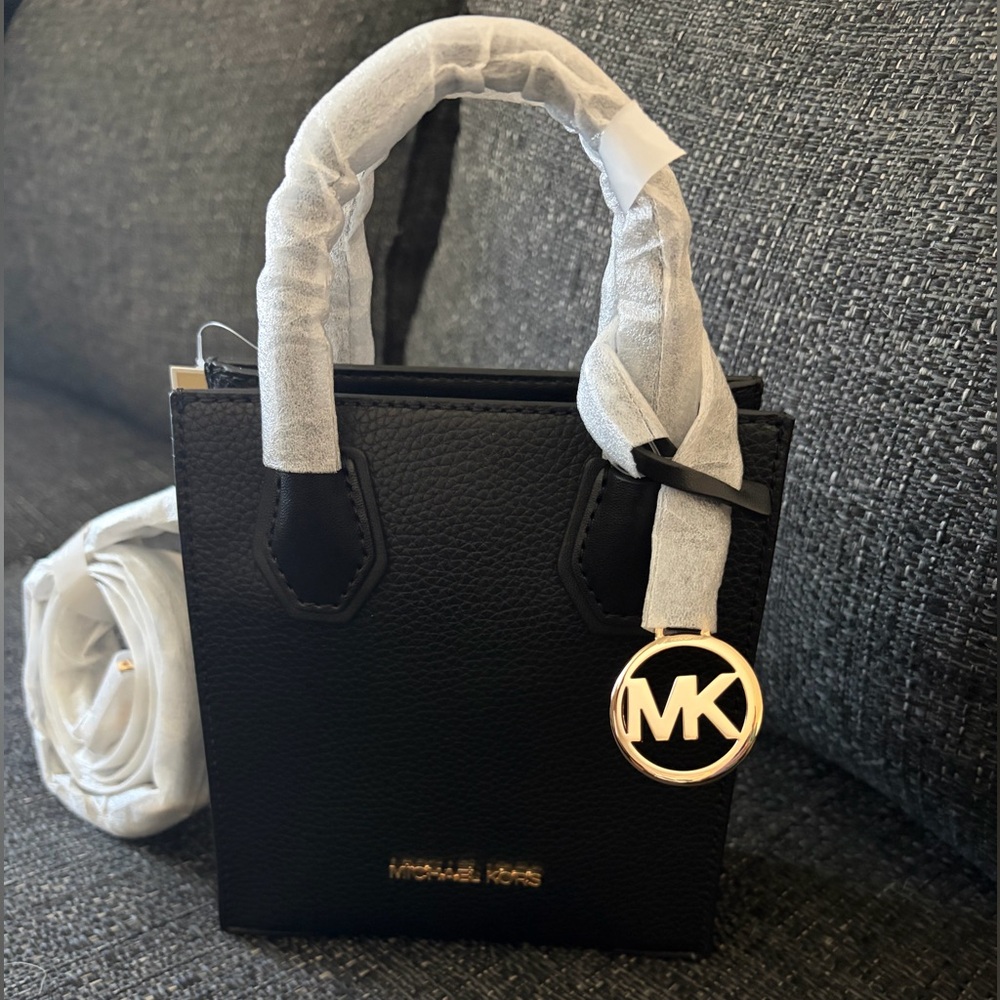 Michael Kors Black Mini Bag with Gold Accents